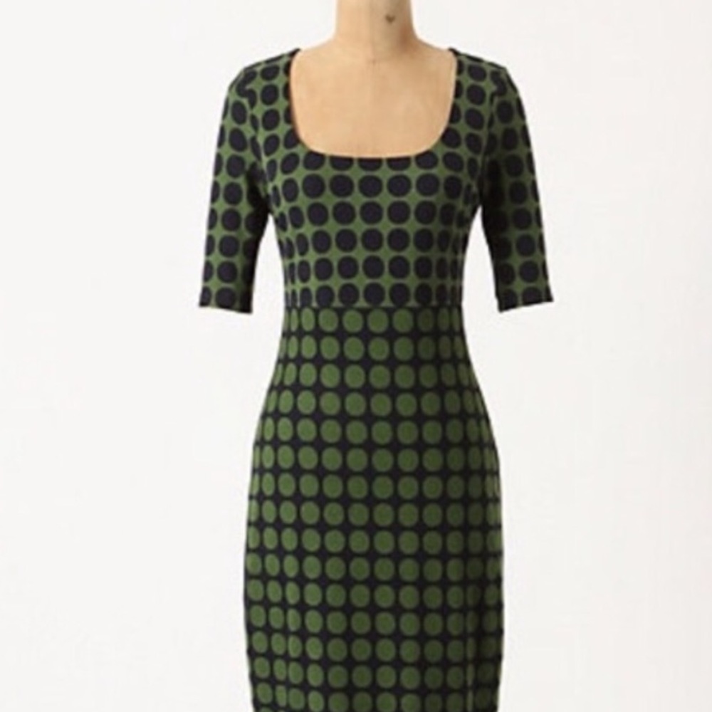 Iconic Bailey 44 bodycon polka dot dress.